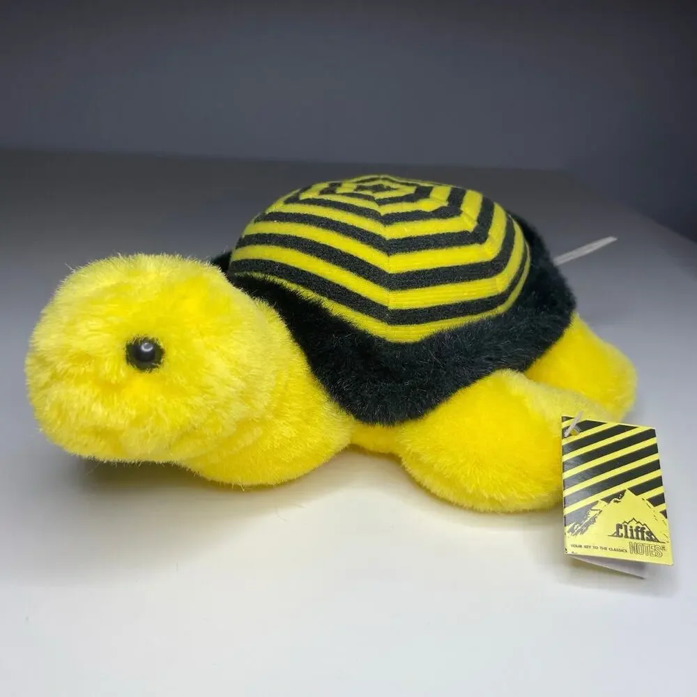 Vintage Applause Cliffs Notes Turtle Plush 8” Yellow Black With Tags